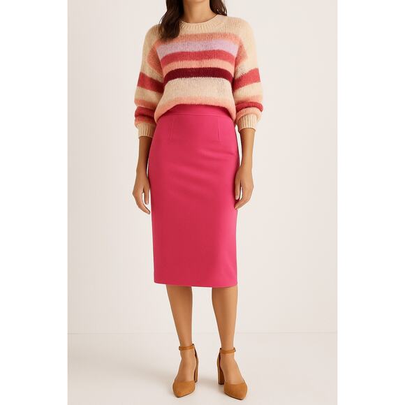 Halogen Dresses & Skirts - HALOGEN Lined Knit Pencil Skirt with Zip Back | Large | Pink